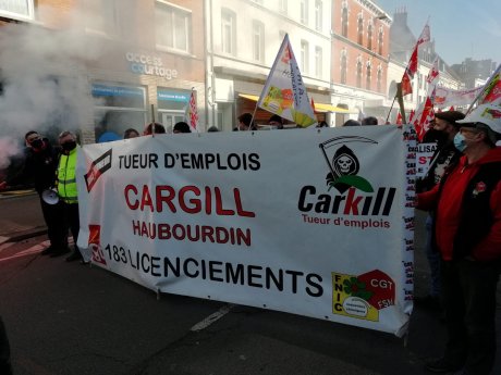 Cargill : « depuis le Covid, les PSE s'enchainent », plus de 300 manifestants à Douai contre les licenciements