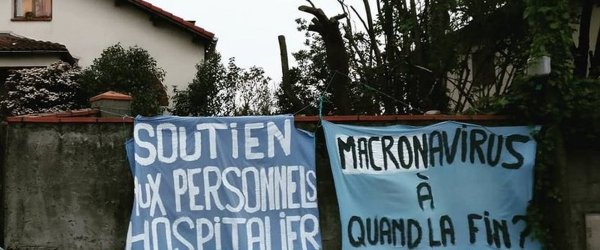 "Macronavirus" : banderoles et soutiens fleurissent, la répression s'accentue