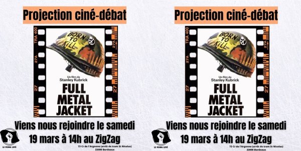 Bordeaux. Ciné-débat le 19 mars, Full Metal Jacket : la jeunesse face à la guerre