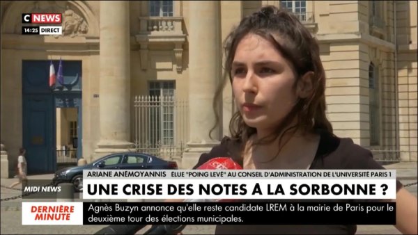 CNEWS. Ariane, élue du Poing Levé revient sur la bataille pour le 10 améliorable à Paris 1