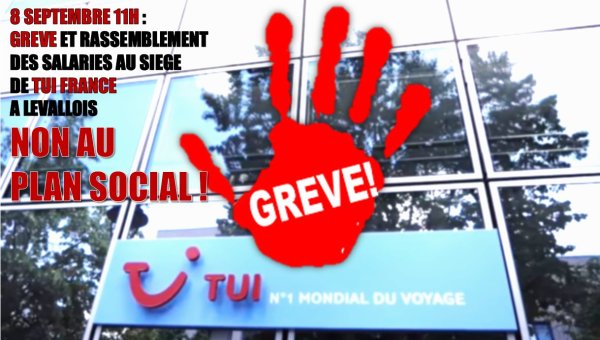 Mardi 11h, rassemblement de soutien aux salariés de TUI France contre les licenciements