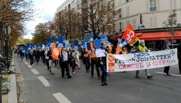 A Paris, les Nokia à nouveau dans la rue contre le plan de suppressions de 1233 emplois