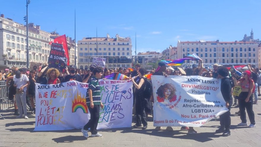 Marseille : malgré l'annulation, la Pride se transforme en manifestation de soutien aux révoltes